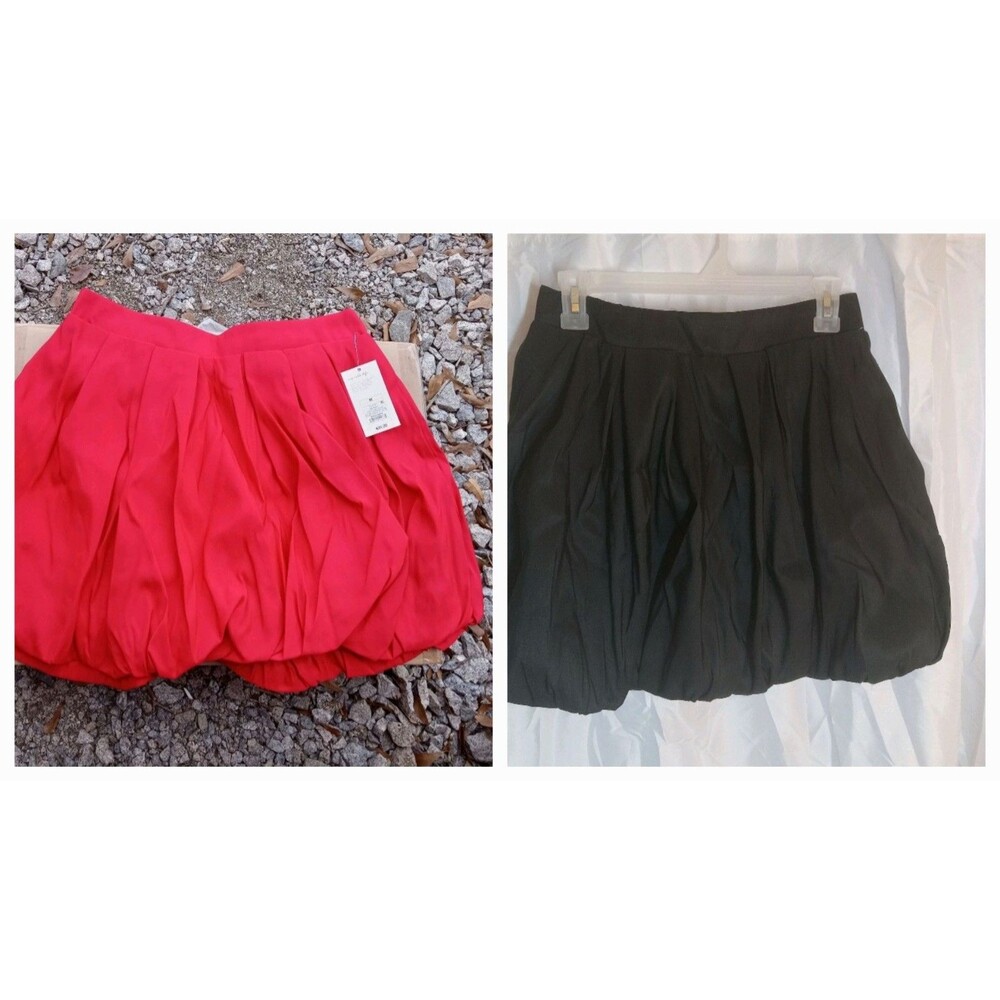 NWT A New Day Women's Mini Bubble Skirt Size Medium 1 Black & 1 Red